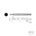 Bit attacco 1/4" HEX-E6,3 B35