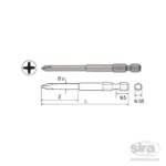 Bit attacco 1/4" HEX-E6,3 B35