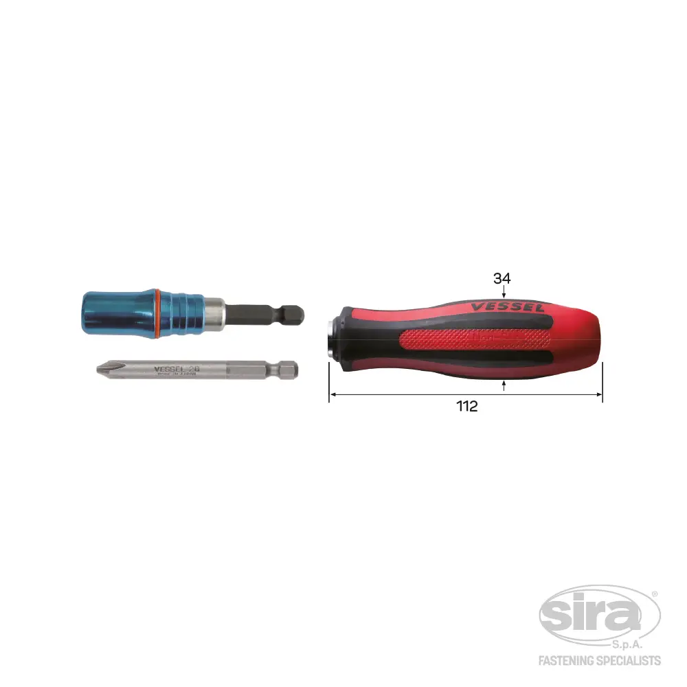 SIRA-SpA-vessel-bits-attacco-1-4Hex-E63-megadora-B35-bit-holder Megadora B35 Bit holder - immagine 1