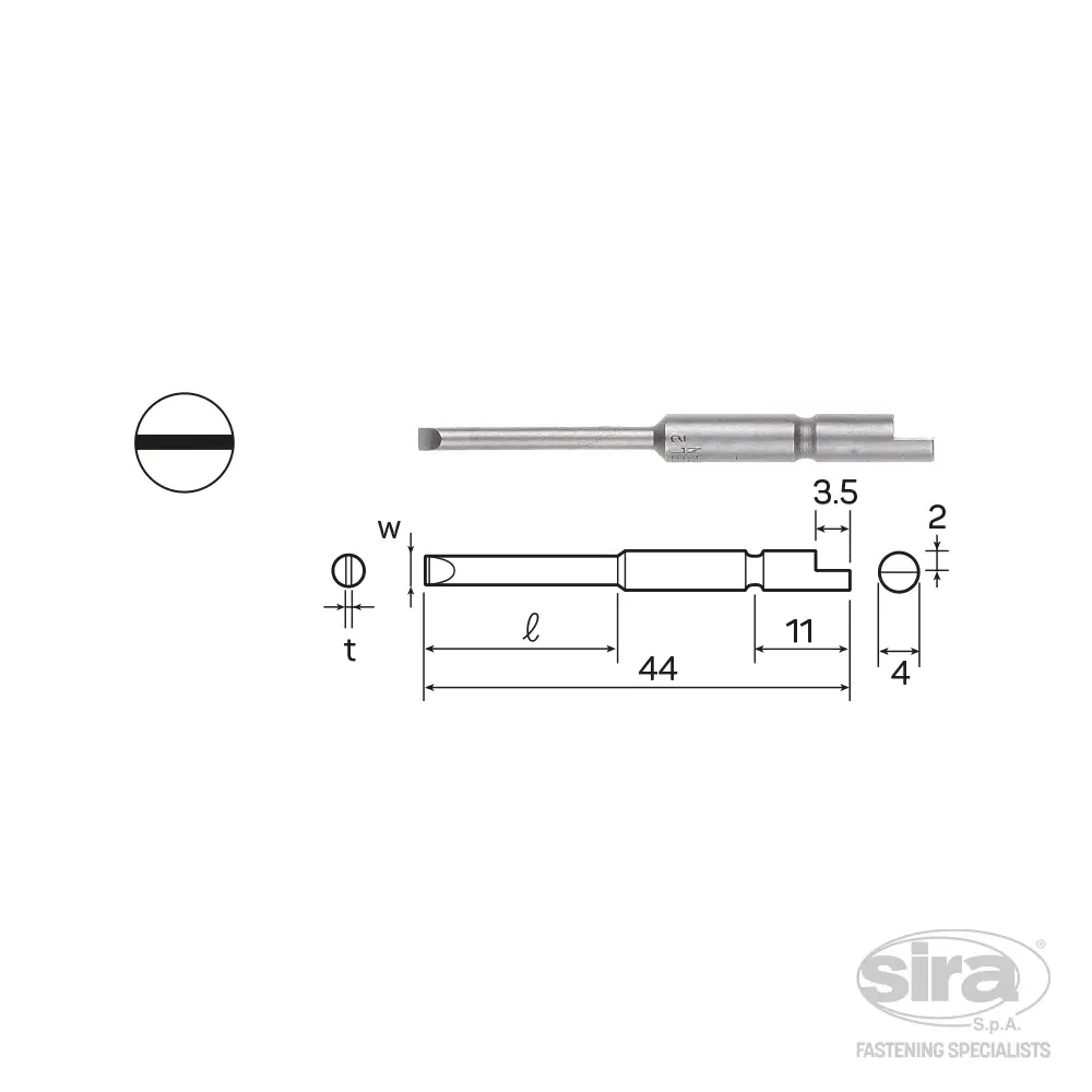 SIRA-SpA-vessel-bits-attacco-baionetta-4mm-D71-impronta-taglio Bit attacco mezzaluna D71 - immagine 1