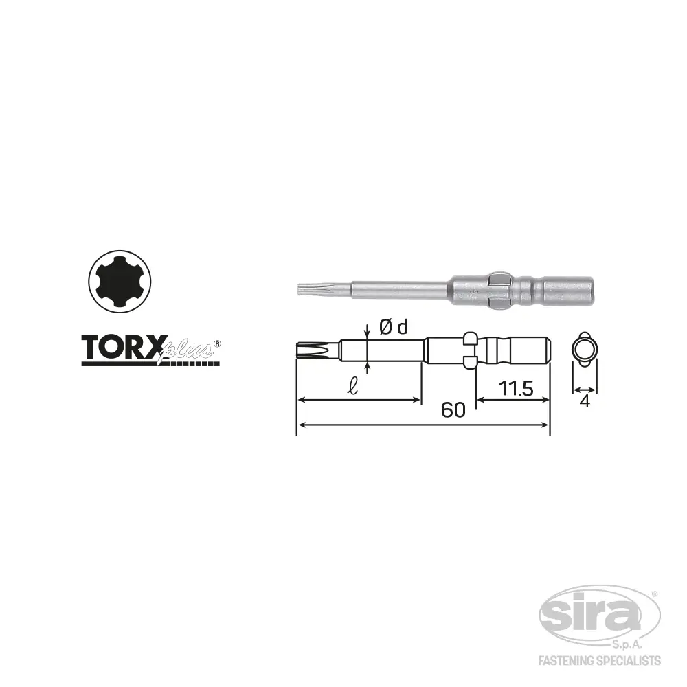 SIRA-SpA-vessel-bits-attacco-baionetta-4mm-D73-impronta-torx-plus Bit attacco baionetta D73 - immagine 1